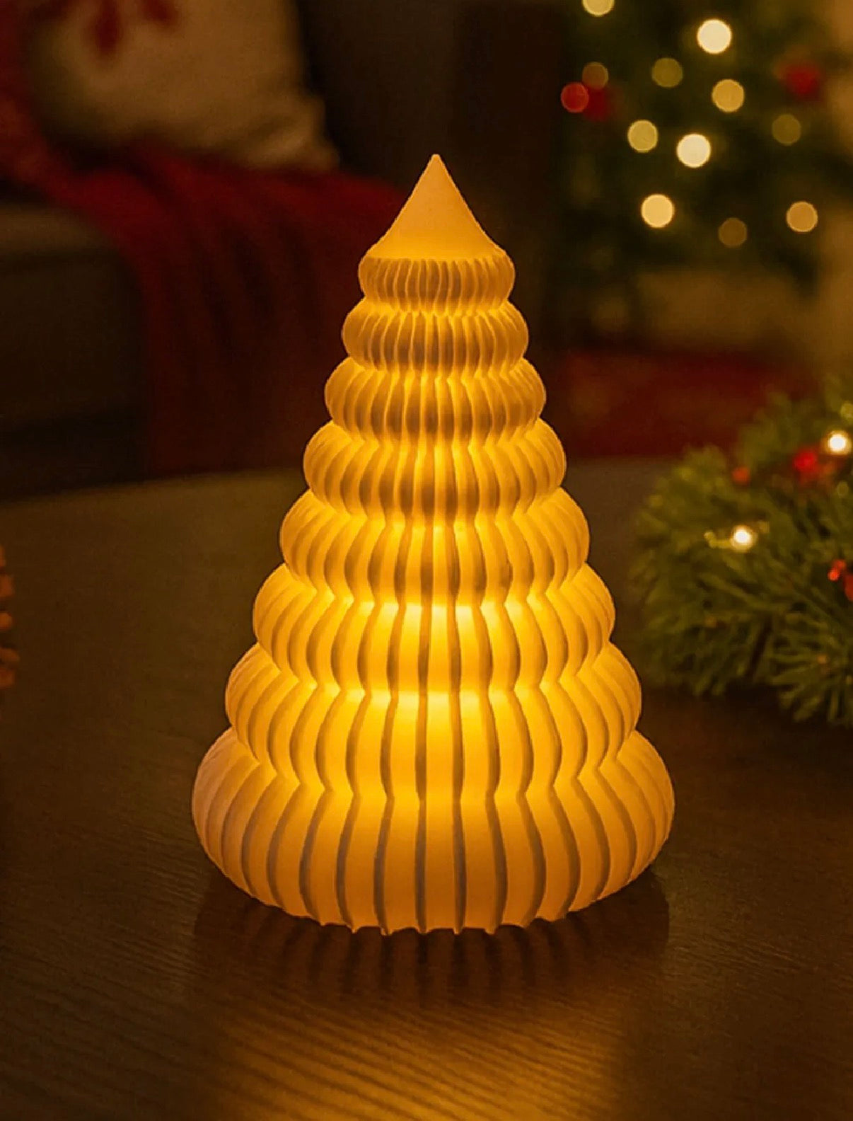 3D Weihnachtsbaum LED Deko - Leuchtender Tannenbaum für Teelichter | Weihnachtsdekoration
