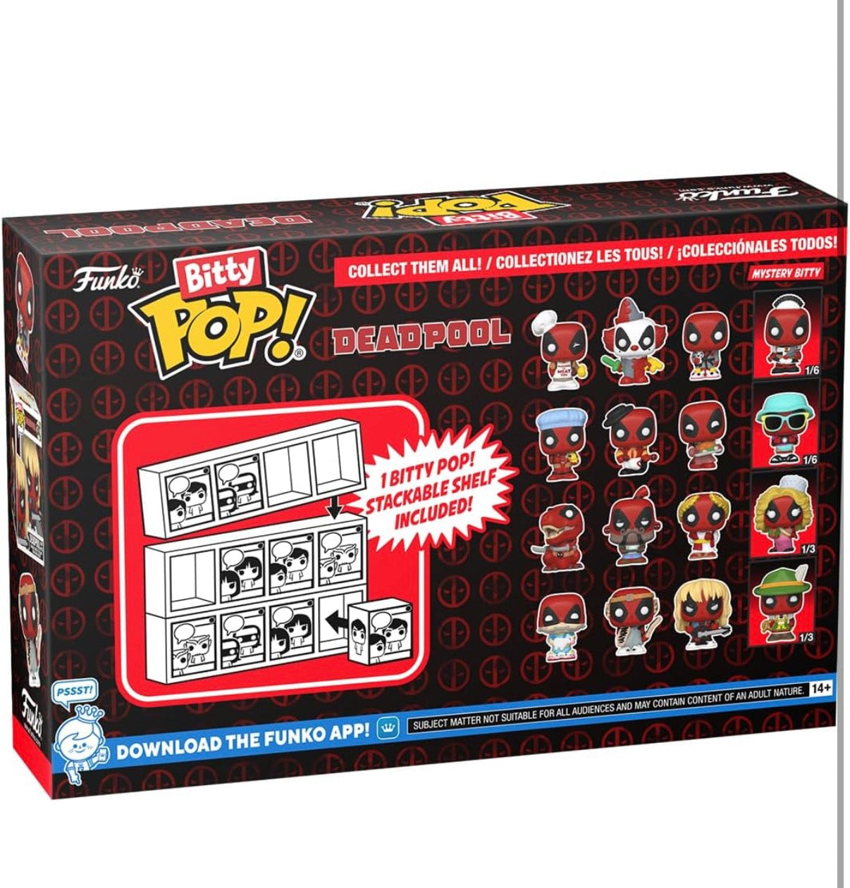 Funko Bitty Pop! Deadpool 4er-Pack mit Display-Regal