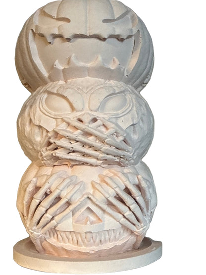 Kürbisfigur aus Keramik-Gips - Handgemacht als Kerzenhalter & Pflanztopf