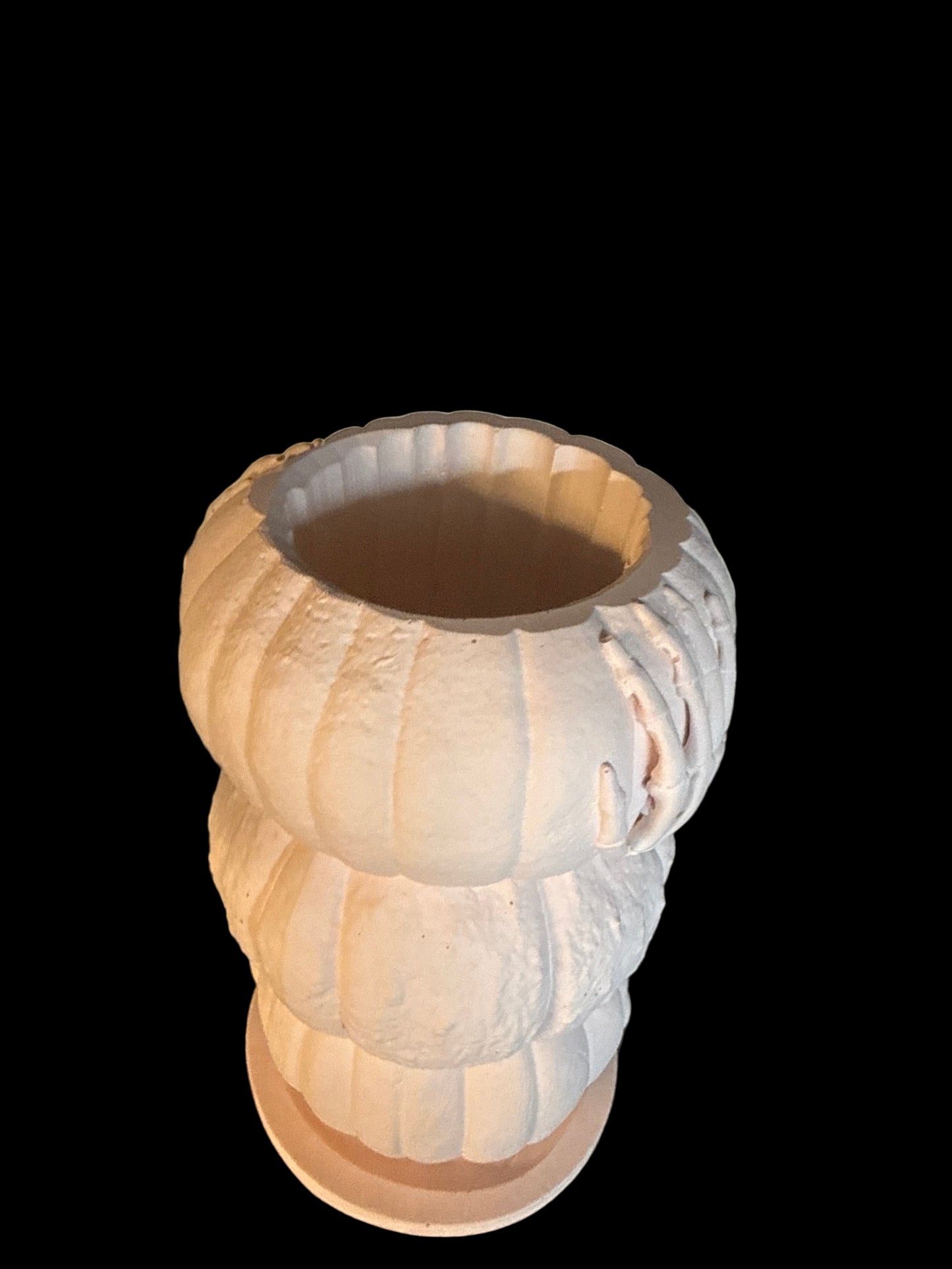 Kürbisfigur aus Keramik-Gips - Handgemacht als Kerzenhalter & Pflanztopf