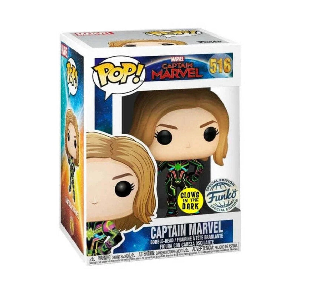 Funko Pop! Marvel - Captain Marvel #516 (Glow in the Dark) - Special Edition