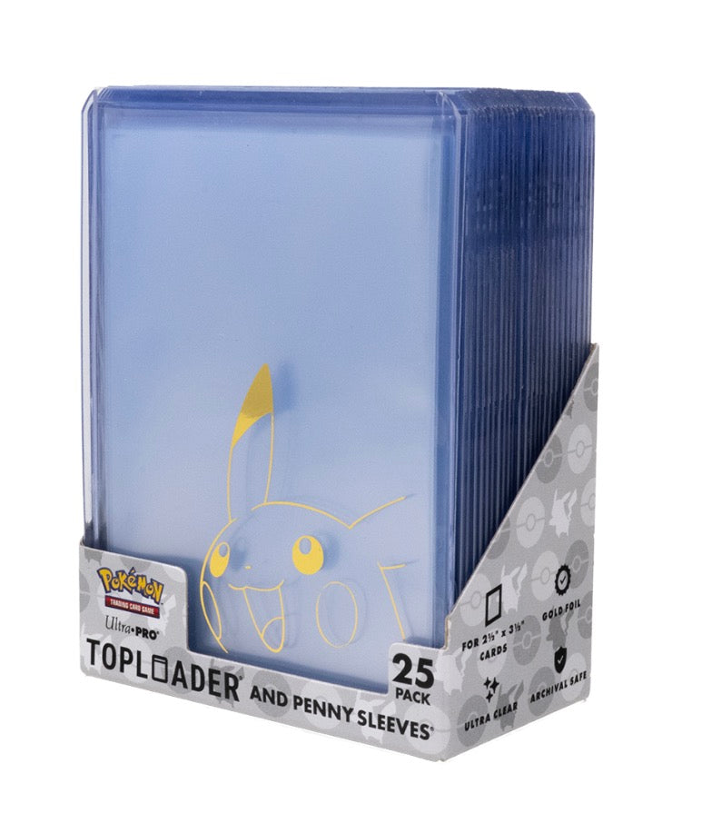 Ultra PRO Pikachu Foil Toploaders and Penny Sleeves 3" x 4" Combo Pack (25ct)