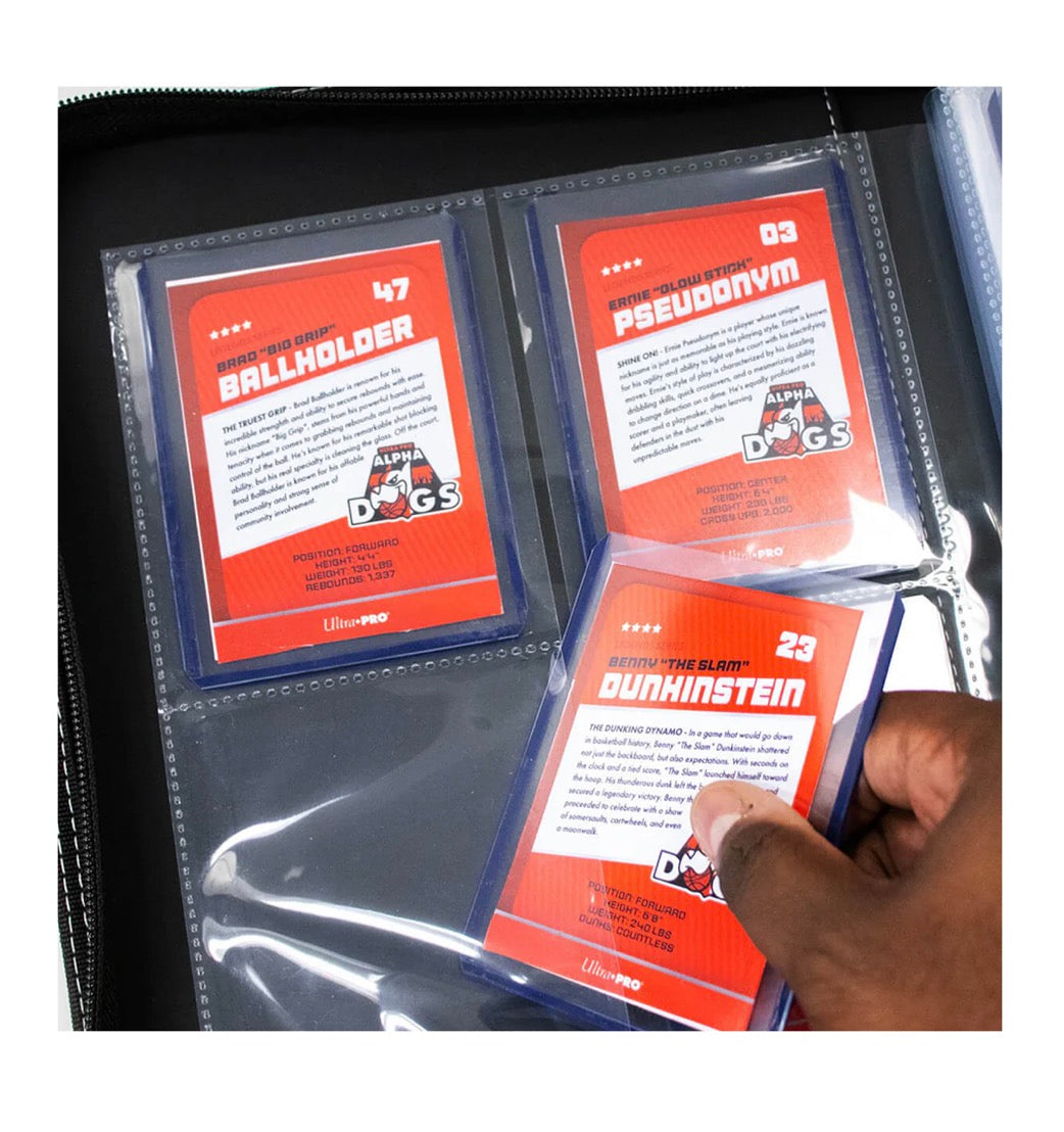 Ultra Pro 4-Pocket Zip Toploader Album Schwarz Sammelkarten 80 Karten Ordner