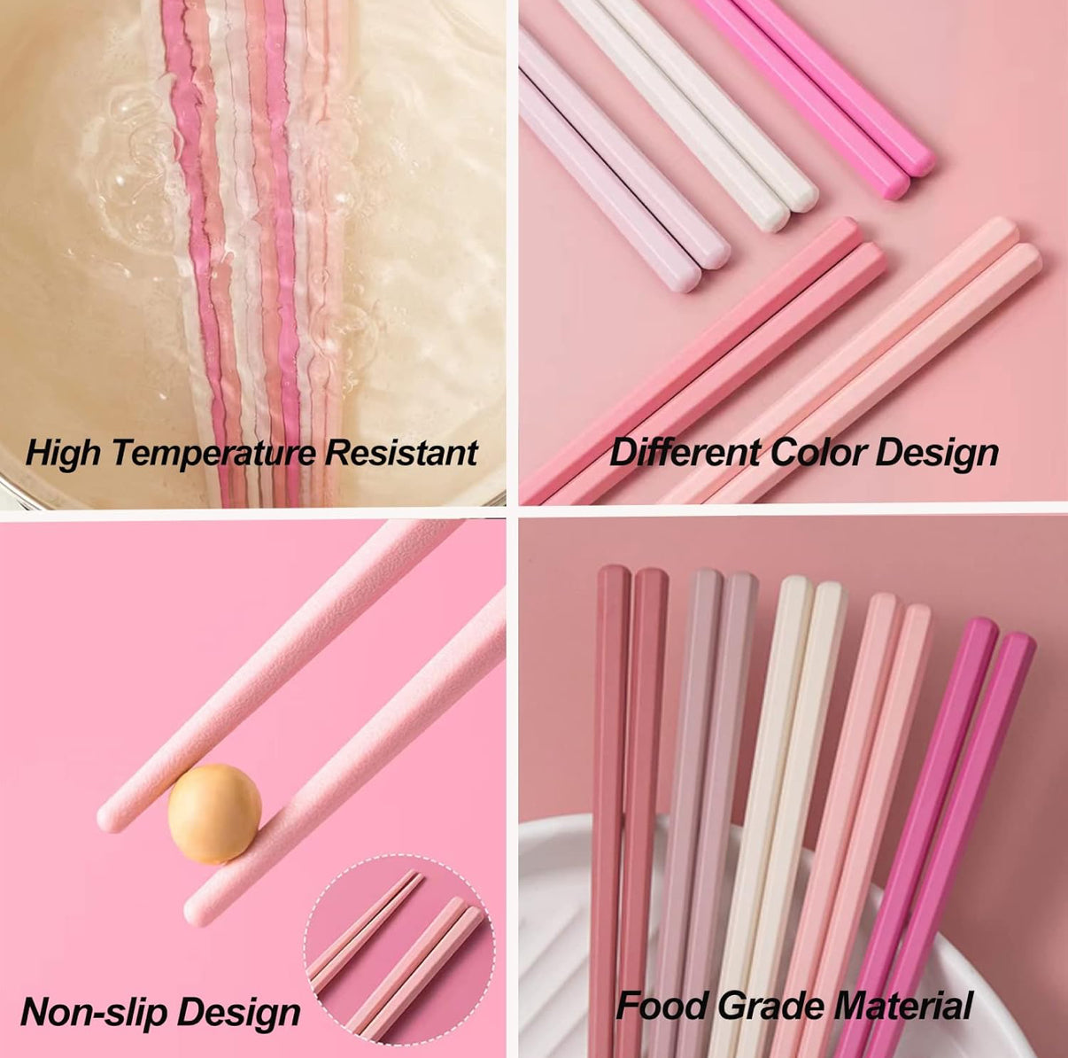 Premium Essstäbchen Set – Nachhaltig & Rutschfest-Macaron