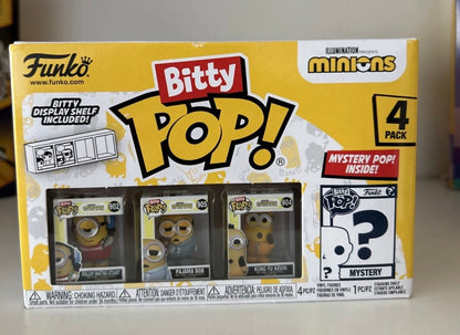 Funko Bitty Pop! Minions 4er-Pack mit Display-Regal