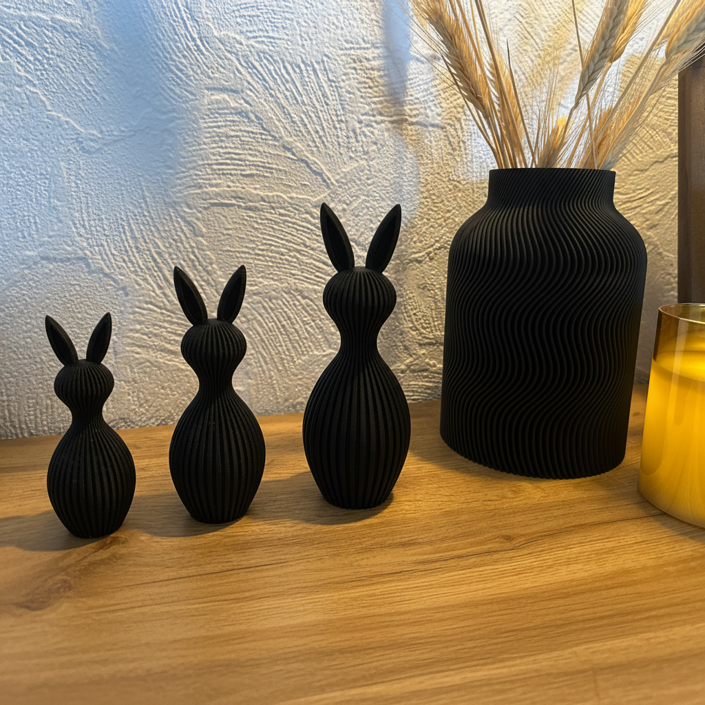 Osterhasen Schwarz - alle 3